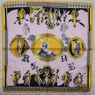 M297 GIANNI VERSACE Pink Silk Scarf Scarves Pocket Square 16.5  X 17  • $119.99