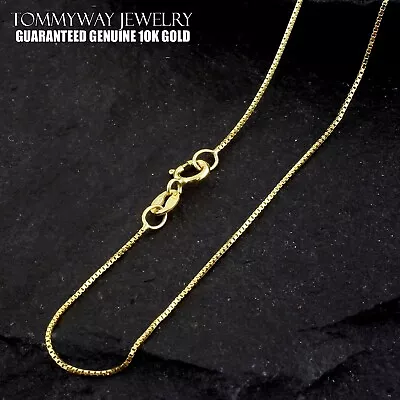 Guaranteed 10K Yellow Gold Solid Box Chain Necklace 0.6mm 14 -24  • $79.99