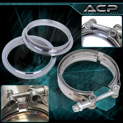 $25.99 • Buy S/S 4  4 Inch V-Band Clamp Flange Kit Stainless Steel For Turbo Pipe