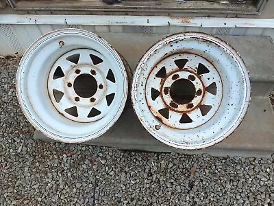 Two  15 X 10 Steel Rims 6x5.5 Wagon Wheels Six Lug Chevy Toyota  4x4  • $245