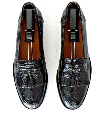 NICE! $1000+ MEZLAN PLATINUM Genuine Crocodile Alligator Loafers Boots Shoe 9.5 • $349.99