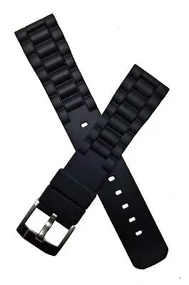 20 Mm BLACK SPORTS STYLE PIN BUCKLE RUBBER WATCH STRAP - Fits TAG Heuer F1 Model • £37.50