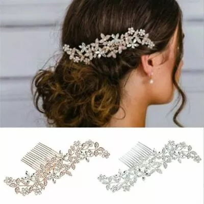 Crystal Flower Bridal Hair Comb Pins Clips Diamante Wedding Hair Accessories AU • $12.95