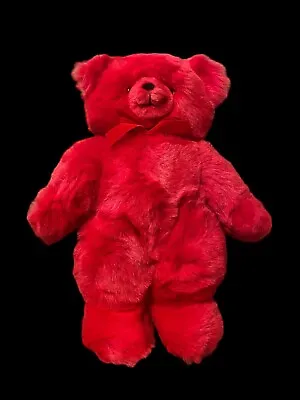 Vtg. Large Russ Teddy So Brite RED Plush Bear 23  RARE • $25