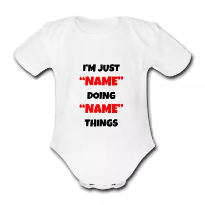 GALT NAME Babygrow Baby Vest Grow Gift Present For A Named PERSONALISED • £9.99