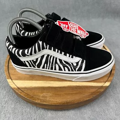 Vans Old Skool Shoes Womens Size 7 Black Zebra Sneakers Athletic Casual Skate • £38.60