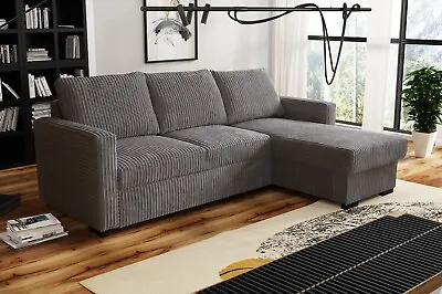 Sofa Bed Universal Left And Right Jumbo Cord Dark Grey Tokio • £615