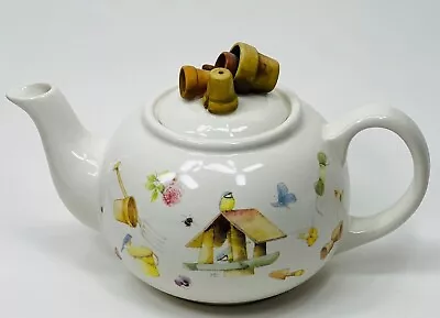 Marjolein Bastin Teapot Hallmark Natures Sketchbook Gardening Spring Birds - EXC • $20