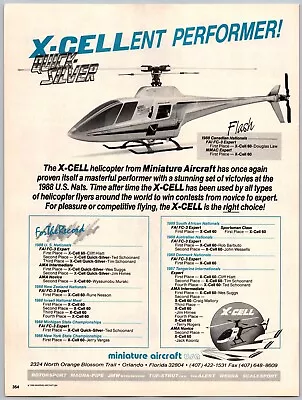 $11.99 • Buy X-Cell  Quick Silver  R/C Model Helicopter Vintage Jan, 1989 Full Page Print Ad