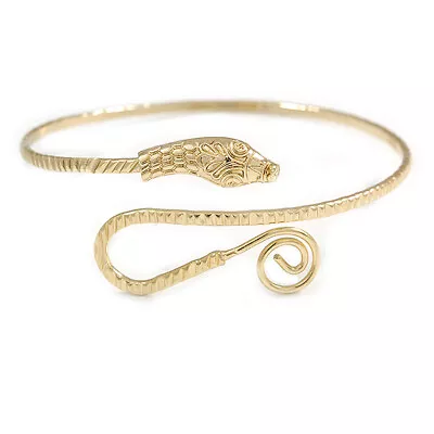 Snake Upper Arm Bracelet Armlet In Gold Tone - Adjustable • £13.90