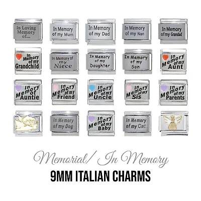 Memorial In Memory 9mm Italian Charm  - Fits 9mm Classic Italian Charm Bracelets • £4.99