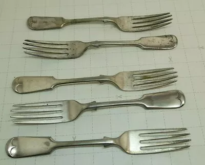 Daniel & Arter Antique EPNS Electro Nevada Silver 7  Dinner Forks X 5 • £6.99