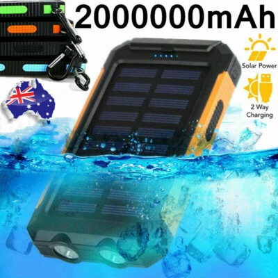 $26.99 • Buy Portable 2000000mah Solar Power Bank USB Backup Battery Charger For Mobile Phone