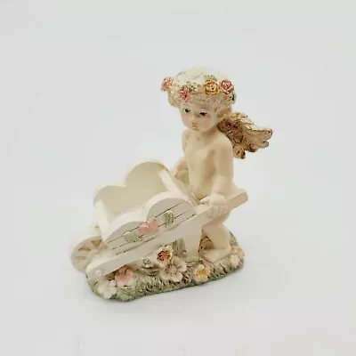 K's Collection Angel Carrying Wagon In Flower Patch White Cream 3.5  X 4.5   • $13.85