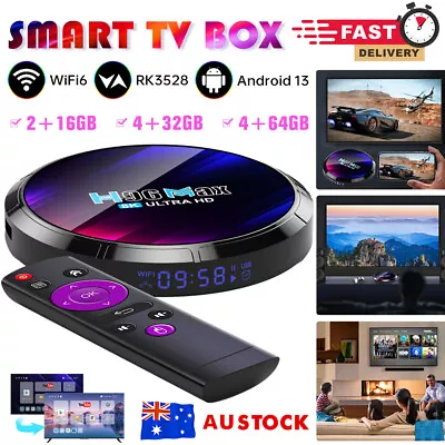 Upgraded H96 MAX Smart Android 13.0 TV Box Quad Core 8K HD Stream Player NEW • $58.49