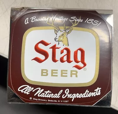 Vintage STAG BEER Decal Very Nice. Shiny Sticker Stag Beer Collecting. • $7.75