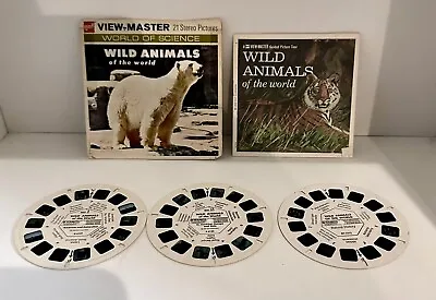 VINTAGE VIEW-MASTER 3D REEL PACKET W/Booklet  B614 WILD ANIMALS OF THE WORLD • $17.75