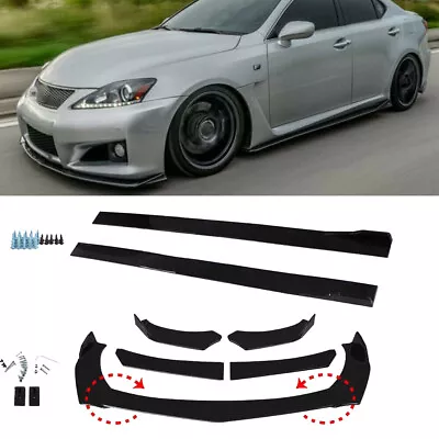 $63.95 • Buy For Lexus IS250 IS350 Black Front Bumper Lip Spoiler Side Skirt Splitter Kit US