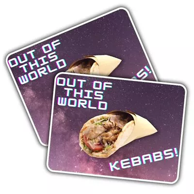 2x Vinyl Sticker Funny Kebab Wrap Takeaway Menu #63118 • £2.99