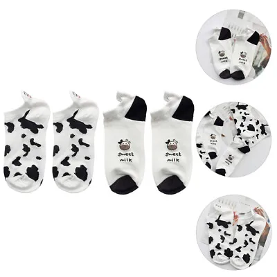 2 Pairs Cow Printing Girl Anklet Socks Breathable Short Scck Low-cut Sock • £7.19