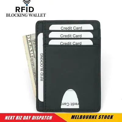 $9.95 • Buy Slim Wallet RFID Front Pocket Wallet Minimalist Secure Thin Credit Card Holder