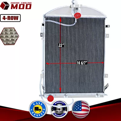 4-Row Aluminum Radiator Fit 1930-1931 Ford Model A AA Heavy Duty L-HEAD-3.3L L4 • $199