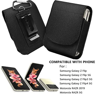 $7.59 • Buy For Samsung Galaxy Z Flip3/4 5G Holster Pouch Wallet Case Cover With Belt Clip