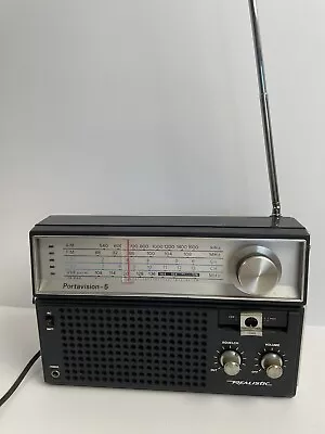 Realistic Portavision-5 Vintage AM/FM/TV1/TV2/VHF Portable Radio 12-765 - TESTED • $19.99