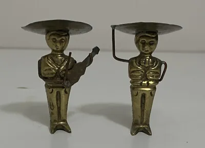 2 VINTAGE BRASS MARIACHI BAND MEXICAN MINIATURE FIGURINES 2 1/2 Inches • $27.77