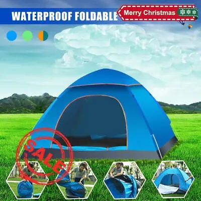 $40.99 • Buy Full Automatic Instant Pop Up 3 Man Person Camping Tent Family Hiking Dome Tent