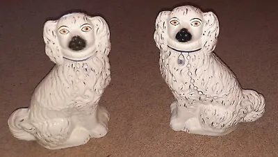 Pair Of Large Vintage Staffordshire Wally Spaniel Dogs • £70