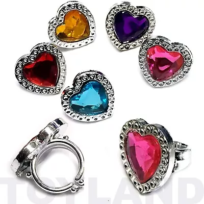 Pack Of 24 Plastic Gem Rings Princess Toy Girls Birthday Party Bag Fillers • £6.45