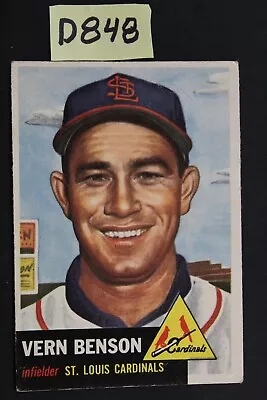 Vintage 1953 Topps - VERN BENSON - St. Louis Cardinals Rookie RC #205 (D848A • $3.99