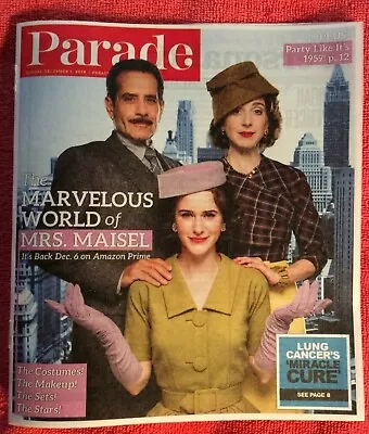 Parade Magazine  December 2019 Marvelous World Mrs. Maisel Rachel Brosnahan • $7.99