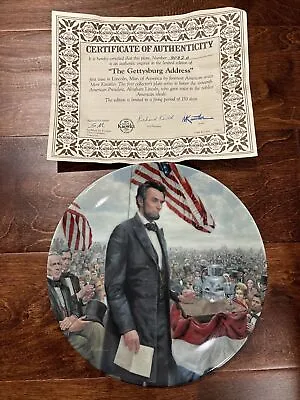 Lincoln Gettysburg Address Mort Kunstler Edwin Knowles Collector Plate W/COA • $6.99