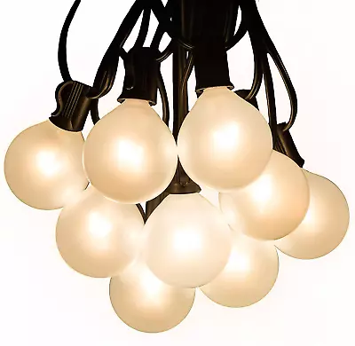 White Pearl Outdoor Patio Globe String Lights (25 Foot G50 White Pearl 2  Bulbs • $53.85