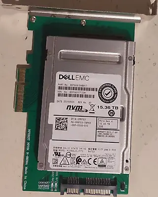 $1099 • Buy Dell 15.36TB NVMe PCIe 2.5'' U.2 SSD 100% SSD Life Remaining PCIe 4x Card