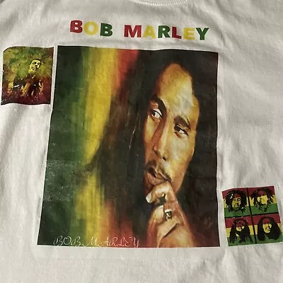 Bob Marley White Shirt Large Made By George. Free Shipping • $9.99