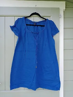 £3.50 • Buy M&S Size 18 Blue Tunic Beach Cover Lightweight Sheer Dress 