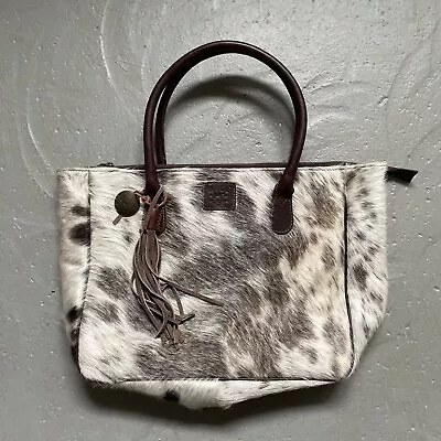 Will Leather Goods Cow Animal Print Pony Hair Shoulder Bag / Purse Travel • £112.91