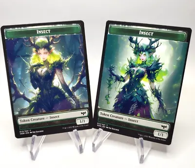 Altered Magic The Gathering INSECT TOKENS WAIFU Layered With Printed Foil Vinyl • $5.99