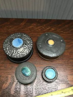 £75 • Buy 4 X Arts And Crafts Round Pewter Ruskin Boxes 