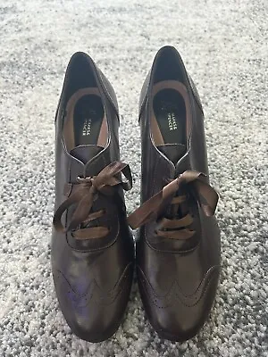 Marks And Spencer Insolua Victorian Lace Up Shoes Brown Size 6 Bnwob • £15