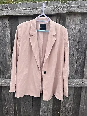 Decjuba Blush Pink Blazer Size 14 Work Casual Oversized • $22