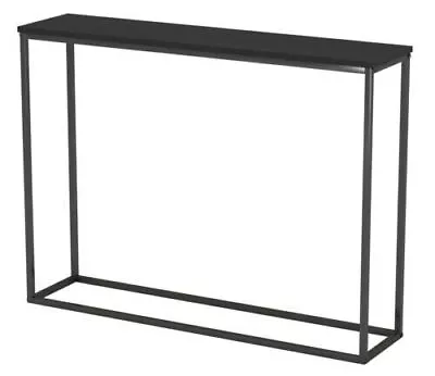 Black Wooden Console Table Free Standing Metal Legs Hallway Living Room Display • £32.99