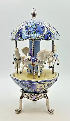 2005 Ardleigh Elliot Porcelain Carousel Of Blessings Musical Egg • $36.95