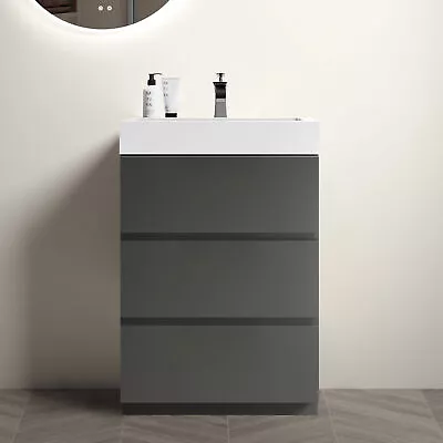 24  Gray Bathroom Vanity With SinkFreestanding Vanity For Modern Bathroom • $637.04