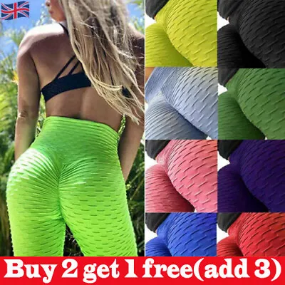 £8.69 • Buy Women Anti-Cellulite Gym Sport Yoga Pants Push Up Tik Tok Leggings Bum Butt.Lift