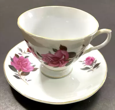 Vintage  China Tea Cup And Saucer  Made In China  Vintage Rose Design  Marked • $14.38