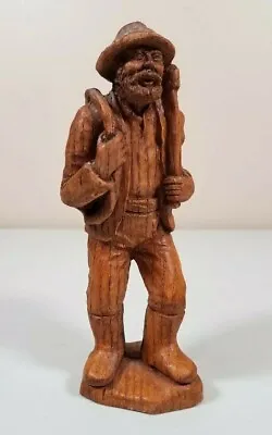 Vintage SIC Hand Carved Wooden Man Figurine Made In France  • $26